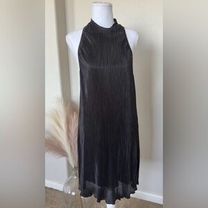 Elegant Little Black Pleated Dress